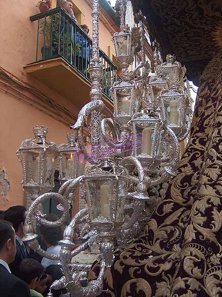 Candelabro de cola del paso de palio de N.S.de la Paz en su Mayor Aflicción