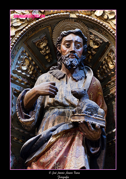 San Juan Bautista, uno de los patronos del Cabildo Colegial (Retablo de la Inmaculada del Voto, hoy de San Juan Grande - Santa Iglesia Catedral)