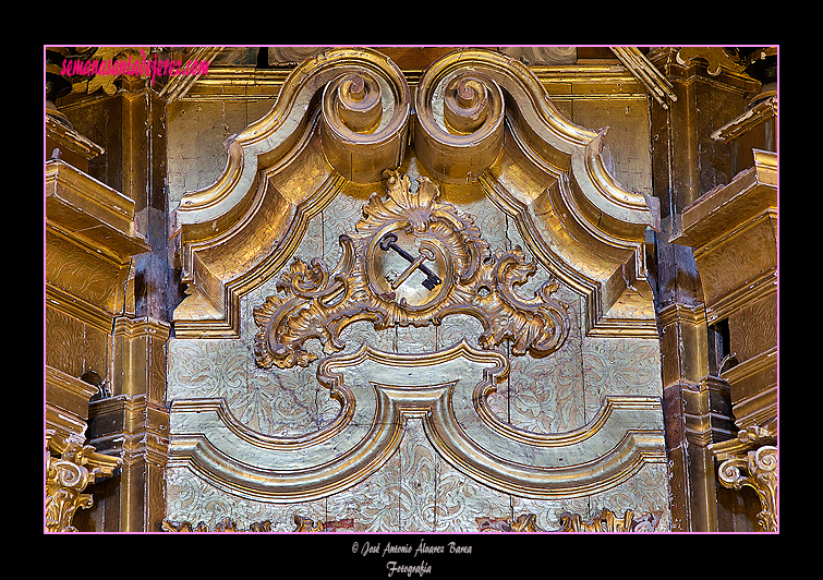 Detalle del ático del Retablo de San Pedro (Santa Iglesia Catedral)