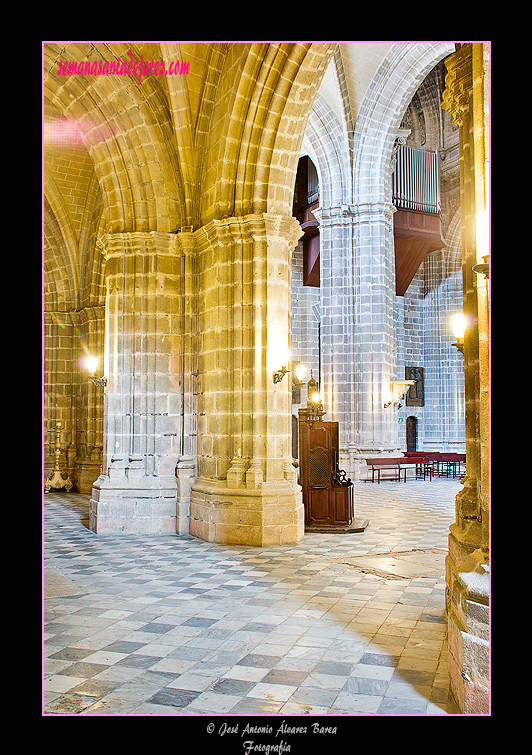 Vista de la nave de la Epístola desde el tramo del Retablo de San Caralampio (Santa Iglesia Catedral)