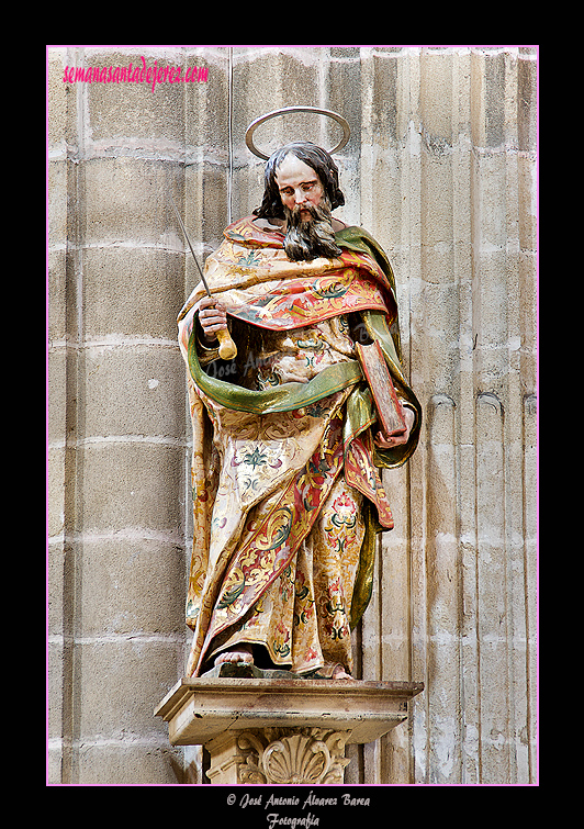 San Bartolomé - José de Arce - Siglo XVII (Santa Iglesia Catedral) (Talla de madera tallada y policromada, procedente de la Cartuja de Jerez)