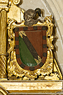 Escudo nobiliario (Ático del Retablo de San Sebastian - Iglesia de San Mateo)