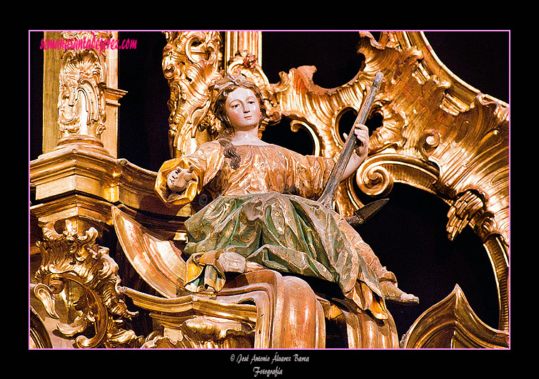 La Esperanza en el ático del retablo del Sagrario (Iglesia de San Miguel)