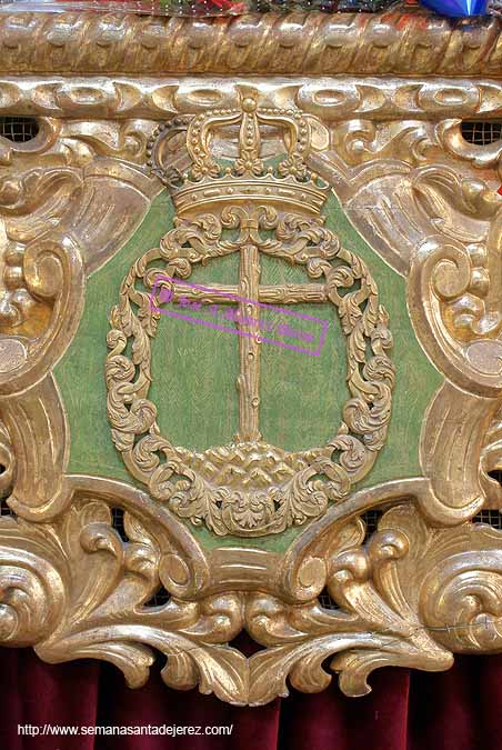 Escudo en el respiradero frontal del Paso de Misterio del Santisimo Cristo de Humildad y Paciencia