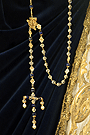 Rosario de lapislazuli, cristal de roca y oro de Nuestra Señora de la Estrella