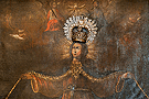 Detalle de la pintura de la Virgen de los Desamparados (Altar Mayor de la Capilla de los Desamparados)