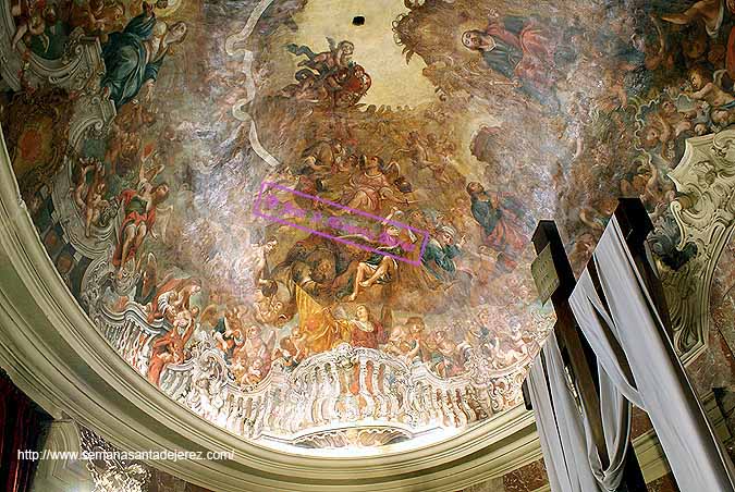 Detalle de la pintura del techo del Camarin de Nuestra Señora de las Angustias