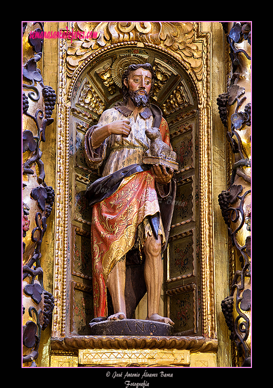 San Juan Bautista, uno de los patronos del Cabildo Colegial (Retablo de la Inmaculada del Voto, hoy de San Juan Grande - Santa Iglesia Catedral)