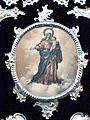 Detalle de la pintura de la Inmaculada del Simpecado de la Hermandad del Cristo de la Defensión