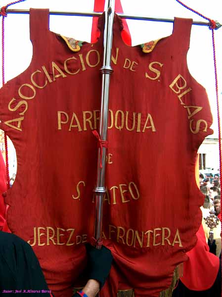 Reverso del Estandarte de la Asociación de San Blas de la Hermandad del Desconsuelo 