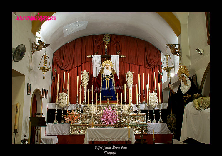 Interior de la Capilla de la Casa-Hermandad de Santa Marta preparada para los Cultos del año 2010