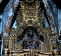 Detalle del remate superior del Retablo Mayor de la Iglesia del Evangelista San Lucas
