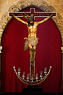 Montaje fotográfico del Santísimo Cristo de la Esperanza en la cruz de carey a utilizar en el Vía Crucis de la Unión de Hermandades 2011