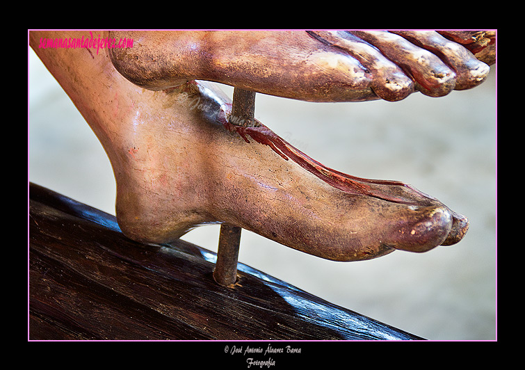 Pie izquierdo del Santísimo Cristo de la Sagrada Lanzada