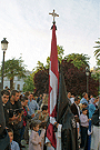 Bandera del Señor de la Hermandad de la Oración en el Huerto