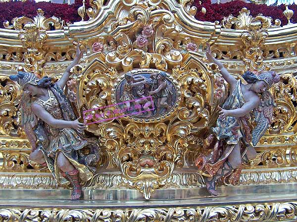 Detalle de la canastilla del Paso de Misterio de Nuestro Padre Jesús de la Sentencia y Humildad