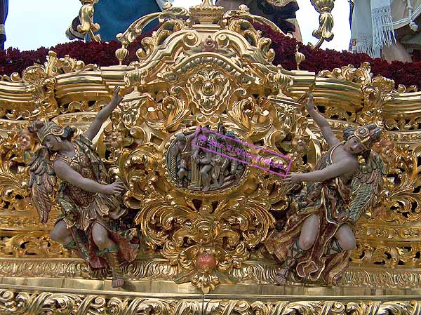 Detalle de la canastilla del Paso de Misterio de Nuestro Padre Jesús de la Sentencia y Humildad