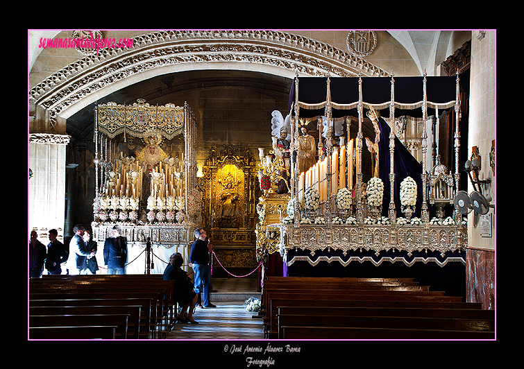 El paso de palio de María Santísima del Dulce Nombre en la Basilica de la Merced