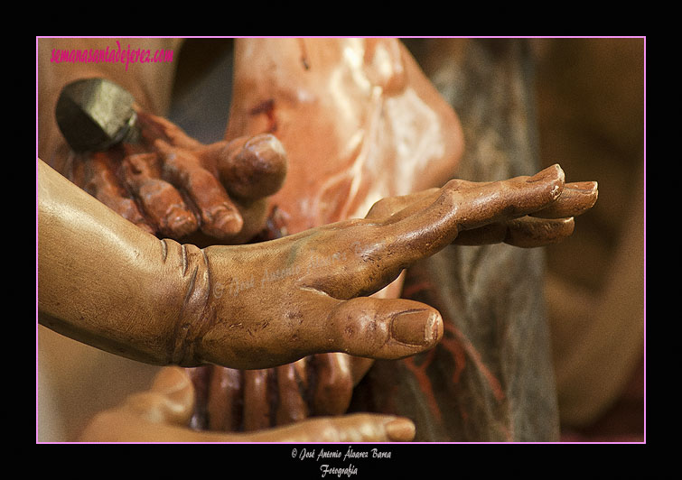 Mano izquierda del "Cananeo" (Paso de Misterio del Santísimo Cristo de la Exaltación)