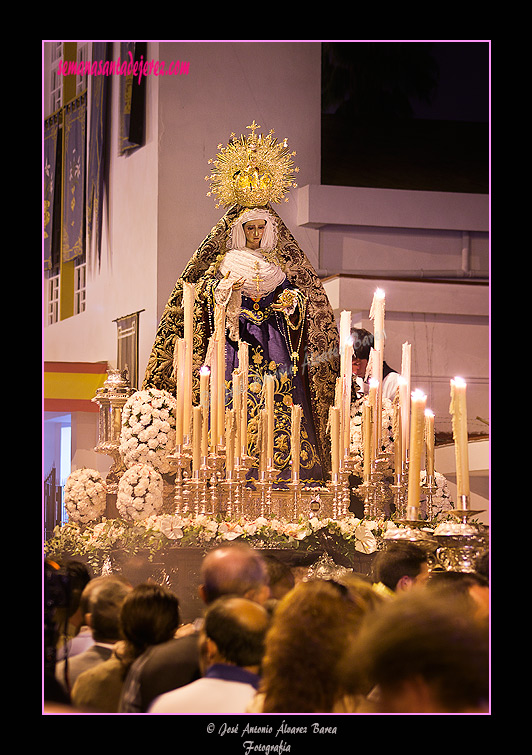 Traslado de regreso de María Santísima del Valle a la Ermita de San Telmo desde la Parroquia de San Rafael con motivo de los actos del III Aniversario de su Coronación Canónica (1 de noviembre de 2011)