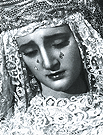 Rostro expresivo de la imagen de Nuestra Madre y Señora de la Soledad. Década de los sesenta. (Fotografía: Diego Romero Favieri).