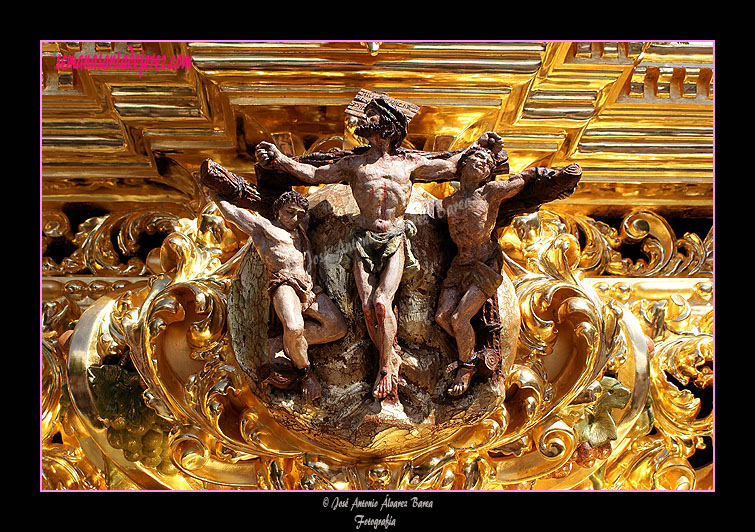 Cartela de la canastilla del Paso de Misterio del Santísimo Cristo de la Clemencia en la Traición de Judas