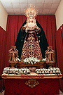 María Santísima de Salud y Esperanza preparada en su parihuela para el rosario vespertino (8 de diciembre de 2012) Fotografia cortesia de Joaquin Ortega Bazán.