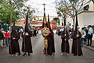 Representación de la Hermandad de la Lanzada en el cortejo de palio de la Hermandad de la Paz de Fátima