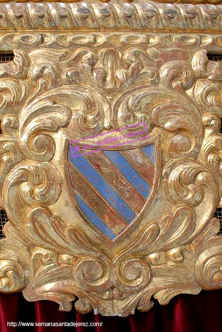 Escudo en el respiradero lateral izquierdo del Paso de Misterio del Santisimo Cristo de Humildad y Paciencia